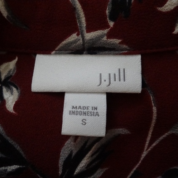 J. Jill Purple Floral Long Sleeve Blouse Top - Picture 4 of 5